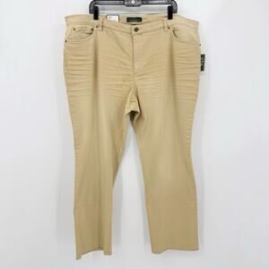 Lauren Ralph Lauren Khaki Jeans Womens 22W Classic Straight Stretch High Rise